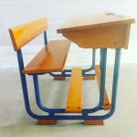 Vintage dubbel schoolbankje nr 9